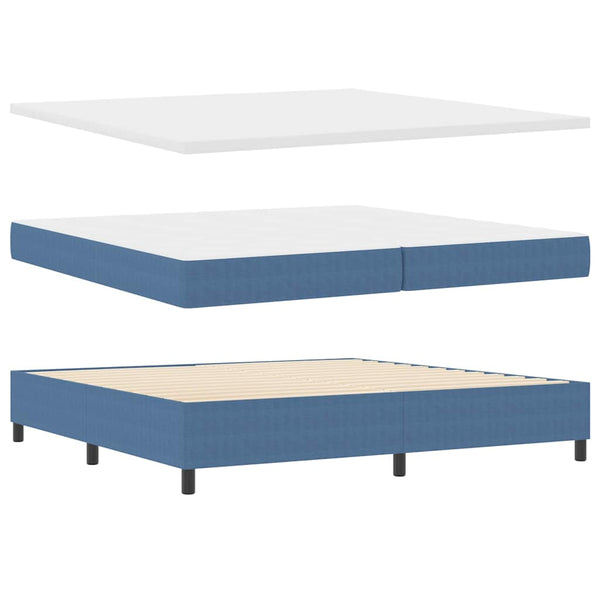 Boxspringbett Blau Weiß 200x200 cm Cordstoff