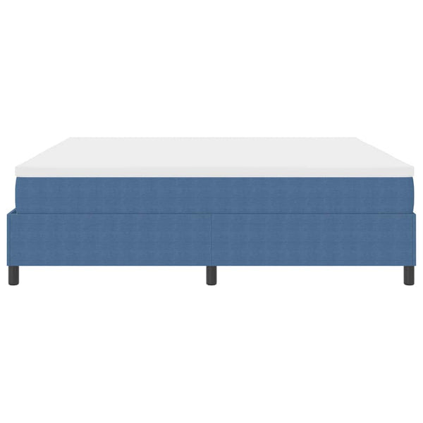 Boxspringbett Blau Weiß 200x200 cm Cordstoff