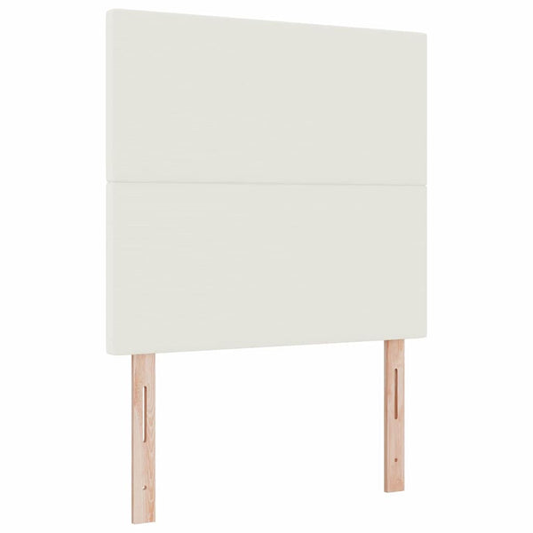 Boxspringbett 80x200 cm Creme Weiß Cordstoff