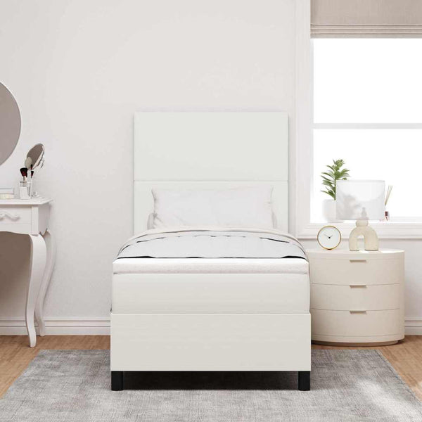 Boxspringbett 90x190 cm Creme Weiß Cordstoff