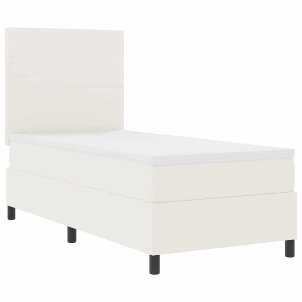 Boxspringbett 90x190 cm Creme Weiß Cordstoff