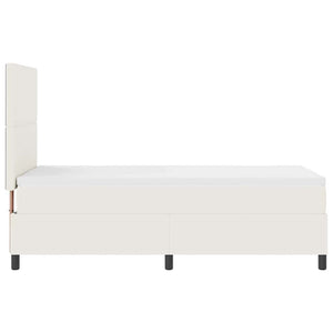 Boxspringbett Creme Weiß 90x200 cm Cordstoff