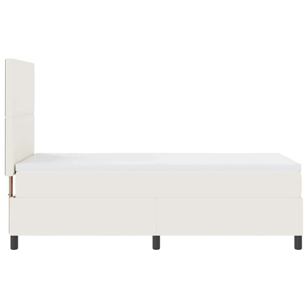 Boxspringbett Creme Weiß 90x200 cm Cordstoff