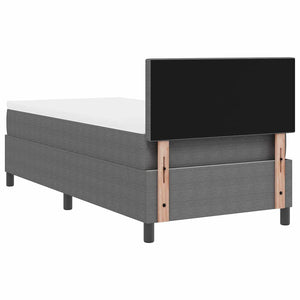 LED Boxspringbett Hellgrau/Weiß 80x200 Cordstoff