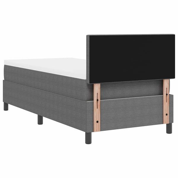 LED Boxspringbett Hellgrau/Weiß 80x200 Cordstoff
