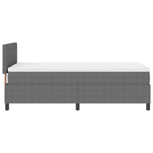 LED Boxspringbett Hellgrau/Weiß 80x200 Cordstoff