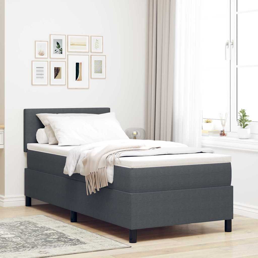 LED Boxspringbett 80x200 cm Dunkelgrau Cord