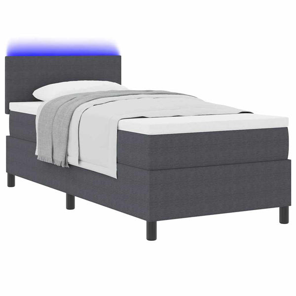 LED Boxspringbett 80x200 cm Dunkelgrau Cord