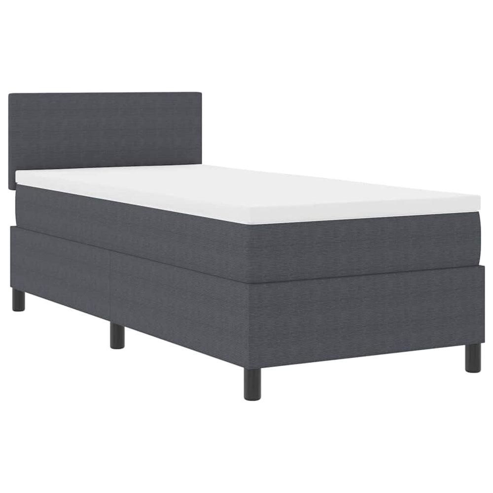 LED Boxspringbett Dunkelgrau Weiß 90x190cm