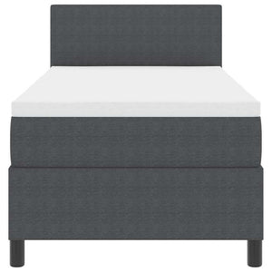 LED Boxspringbett Dunkelgrau Weiß 90x190cm