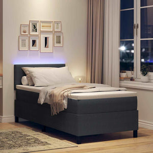 LED Boxspringbett Dunkelgrau 90x200 cm