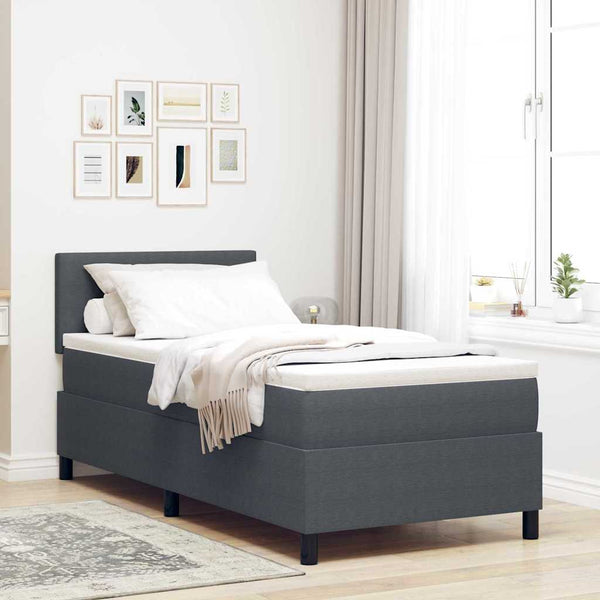 LED Boxspringbett Dunkelgrau 90x200 cm