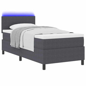 LED Boxspringbett Dunkelgrau 90x200 cm