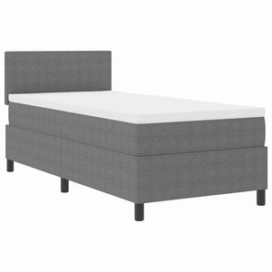 LED Boxspringbett Hellgrau 100x200 cm
