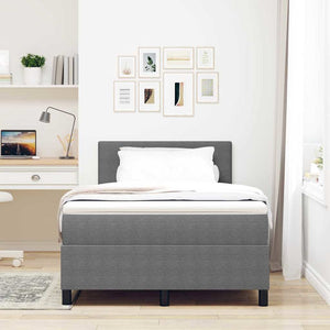 LED Boxspringbett 120x190 cm Hellgrau Cord