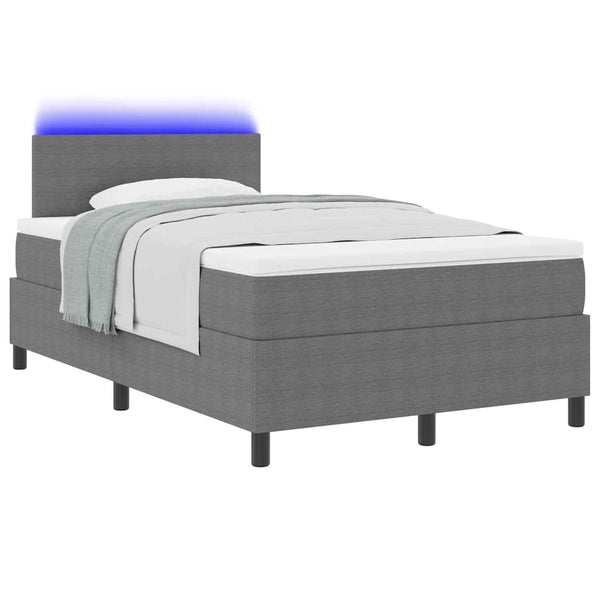 LED Boxspringbett 120x190 cm Hellgrau Cord