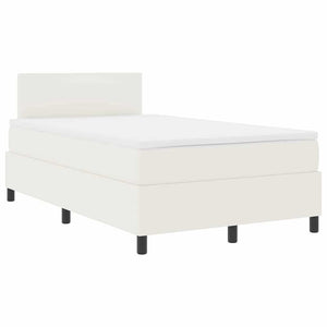 LED Boxspringbett 120x190 Creme Weiß Cordstoff