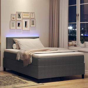 LED Boxspringbett 120x200 cm Hellgrau Cord