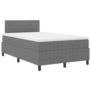 LED Boxspringbett 120x200 cm Hellgrau Cord