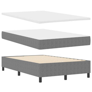 LED Boxspringbett 120x200 cm Hellgrau Cord