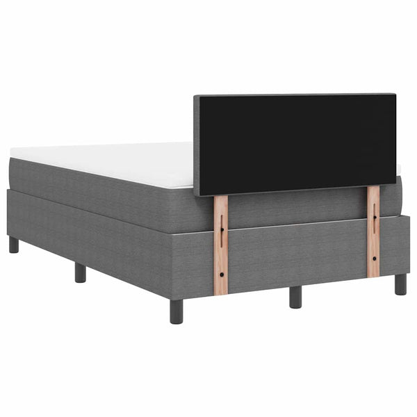 LED Boxspringbett 120x200 cm Hellgrau Cord