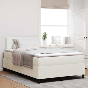 LED Boxspringbett 120x200 Creme Weiß Cordstoff