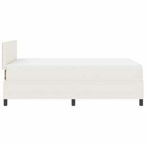 LED Boxspringbett 120x200 Creme Weiß Cordstoff