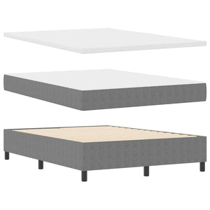 LED Boxspringbett 140x190 cm Hellgrau Cordstoff