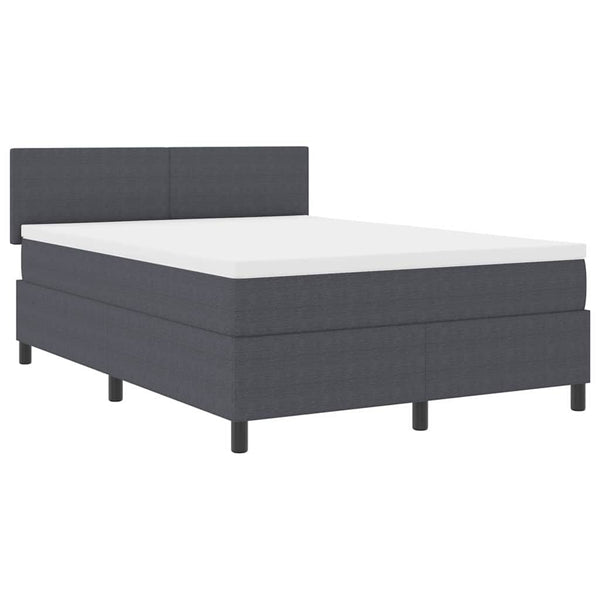 LED Boxspringbett 140x190 cm Dunkelgrau Cordstoff