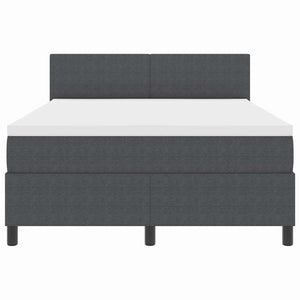 LED Boxspringbett 140x190 cm Dunkelgrau Cordstoff