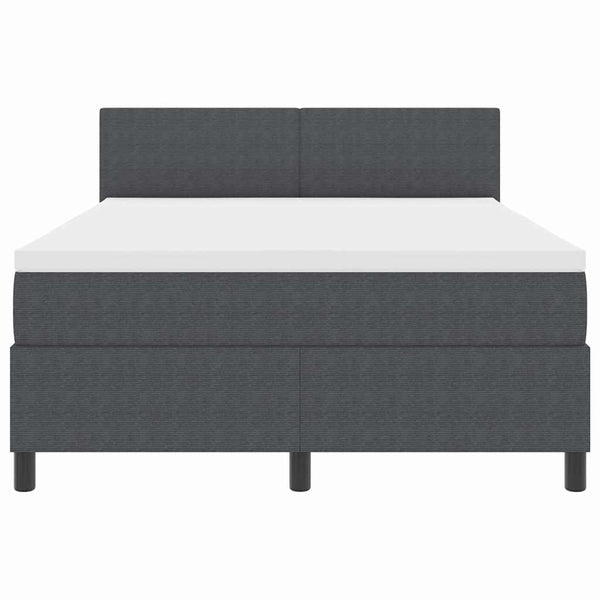 LED Boxspringbett 140x190 cm Dunkelgrau Cordstoff