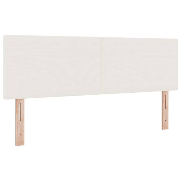LED Boxspringbett 140x190 cm Creme Weiß Cordstoff