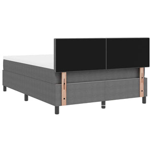 vidaXL Lit coffre à LED Gris clair et blanc 140 x 200 cm Tissu en velours côtelé