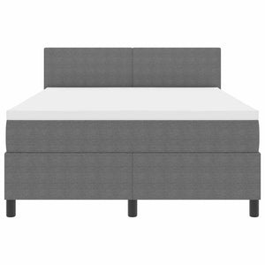 vidaXL Lit coffre à LED Gris clair et blanc 140 x 200 cm Tissu en velours côtelé