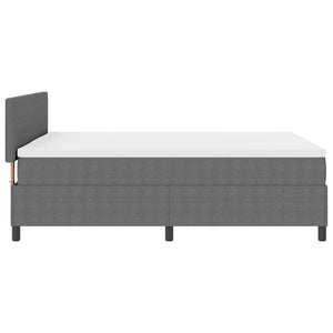 vidaXL Lit coffre à LED Gris clair et blanc 140 x 200 cm Tissu en velours côtelé