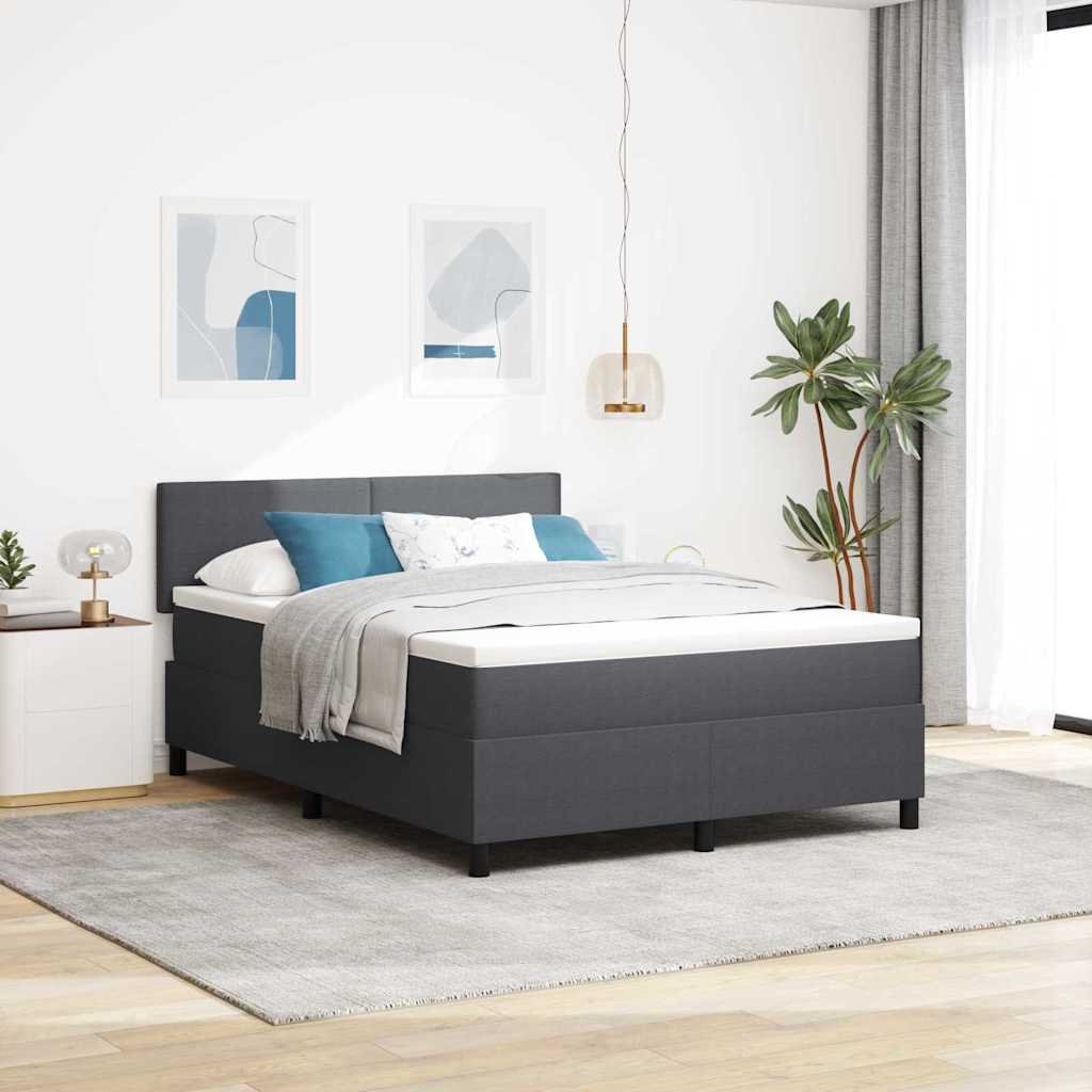 LED Boxspringbett Dunkelgrau 140x200 cm