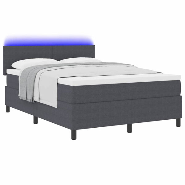LED Boxspringbett Dunkelgrau 140x200 cm