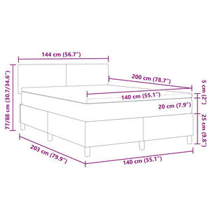 LED Boxspringbett Dunkelgrau 140x200 cm