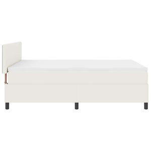 LED Boxspringbett 140x200 Creme Weiß Cordstoff