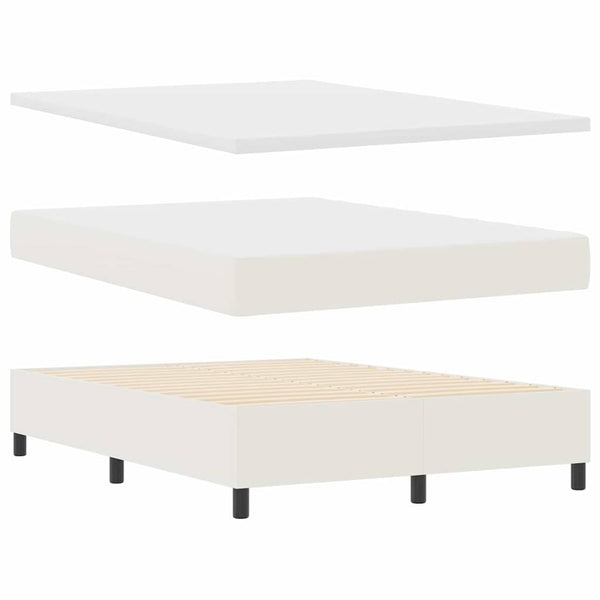 LED Boxspringbett Creme Weiß 160x200 cm
