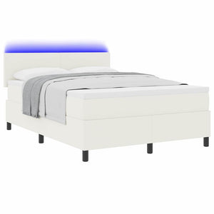 LED Boxspringbett Creme Weiß 160x200 cm