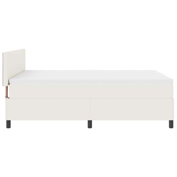 LED Boxspringbett Creme Weiß 160x200 cm