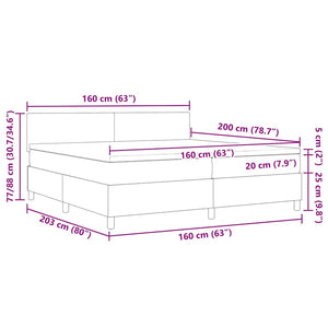 LED Boxspringbett Creme Weiß 160x200 cm