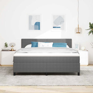 LED Boxspringbett 180x200 Hellgrau Cordstoff