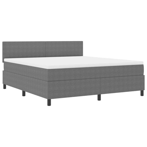 LED Boxspringbett 180x200 Hellgrau Cordstoff