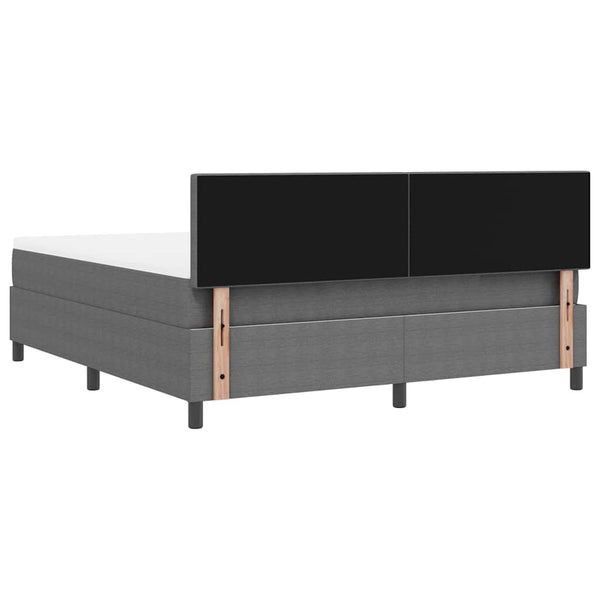 LED Boxspringbett 180x200 Hellgrau Cordstoff