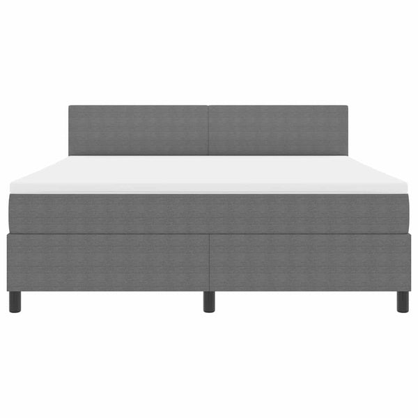 LED Boxspringbett 180x200 Hellgrau Cordstoff