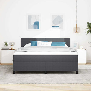 LED Boxspringbett 180x200 cm Dunkelgrau Cord