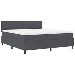 LED Boxspringbett 180x200 cm Dunkelgrau Cord
