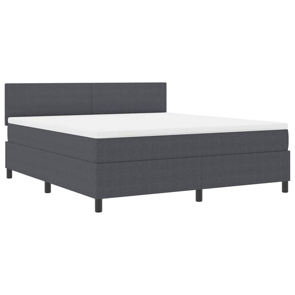 LED Boxspringbett 180x200 cm Dunkelgrau Cord